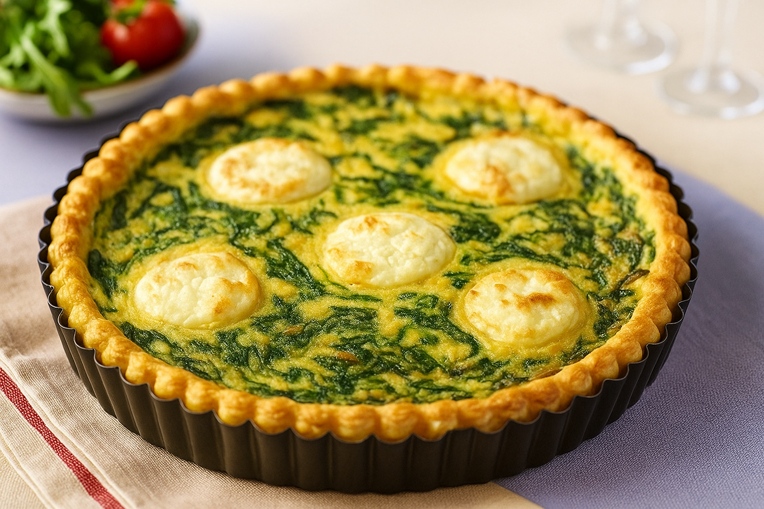Tarte chèvre épinards
